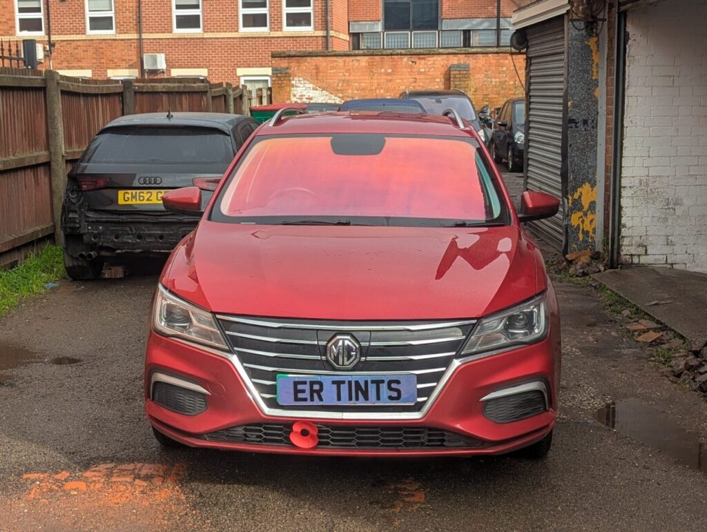 Red mg5 fitted with a red chameleon windscreen