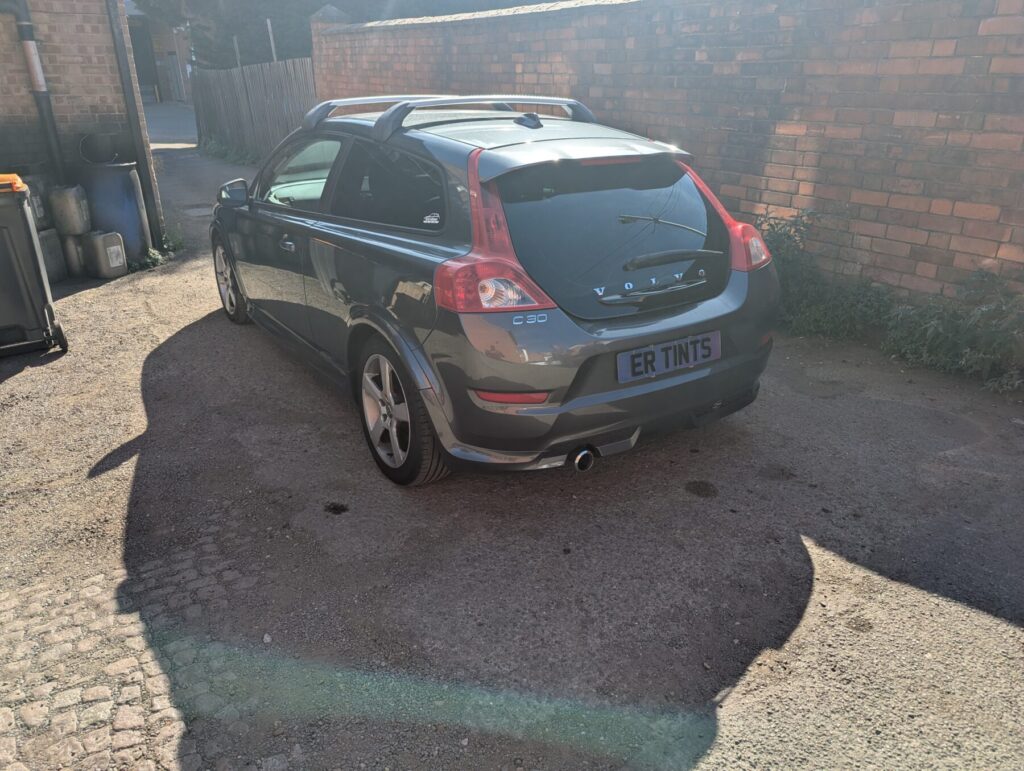 Grey volvo c30 with 5% limo tinted rear windows